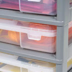 IRIS 5 Drawers Scrapbook Plastic Rolling Storage Cart with Organizer Top with Casters