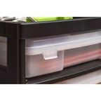 IRIS 5 Drawers Scrapbook Plastic Rolling Storage Cart with Organizer Top with Casters