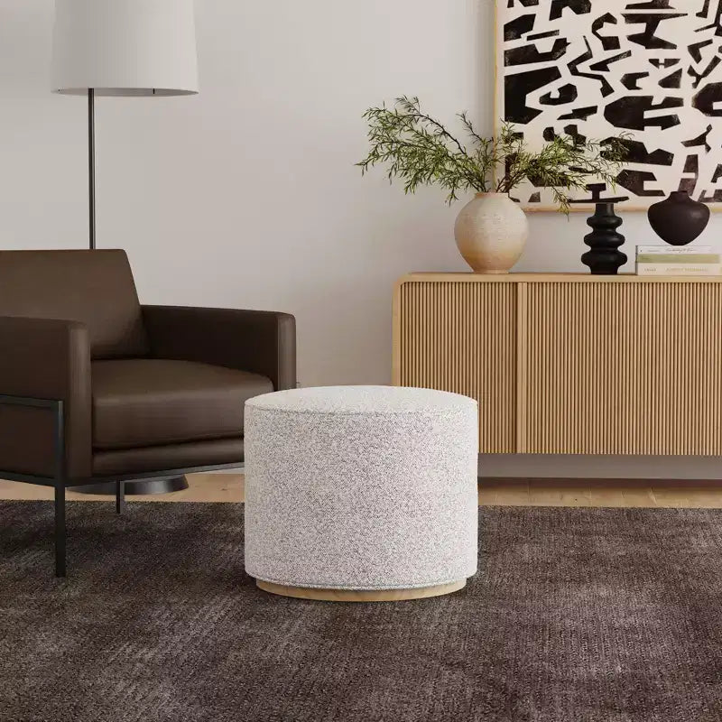 Pouf HomePop Cloud con base in legno