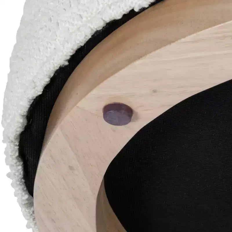Pouf HomePop Cloud con base in legno