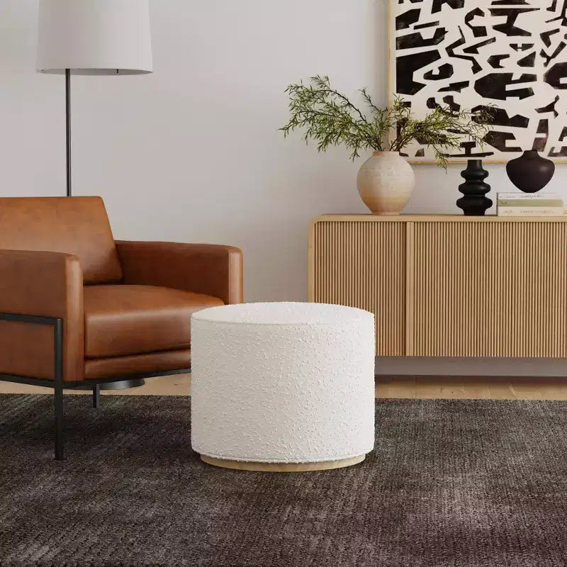 Pouf HomePop Cloud con base in legno