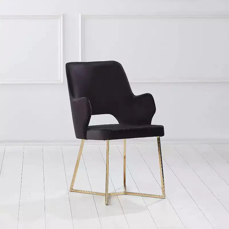 Set of 2 Glam Microfiber Upholstered Dining Chairs - HOMES: Inside + Out