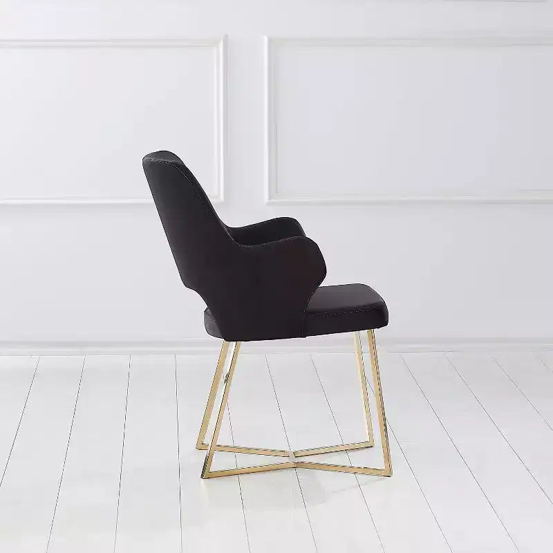 Set of 2 Glam Microfiber Upholstered Dining Chairs - HOMES: Inside + Out