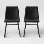 2pk Bowden Faux Leather Dining Chairs - Threshold