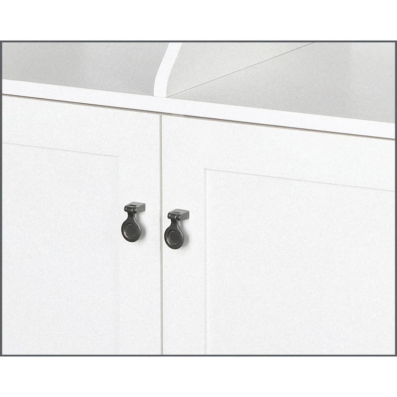 Saint Birch Finley White 2-Door Vertical Filing Cabinet with Hidden Storage