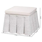 bali & pari Palm Scallop Rattan Ottoman