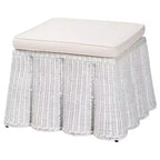 bali & pari Palm Scallop Rattan Ottoman