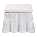 bali & pari Palm Scallop Rattan Ottoman