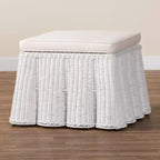 bali & pari Palm Scallop Rattan Ottoman