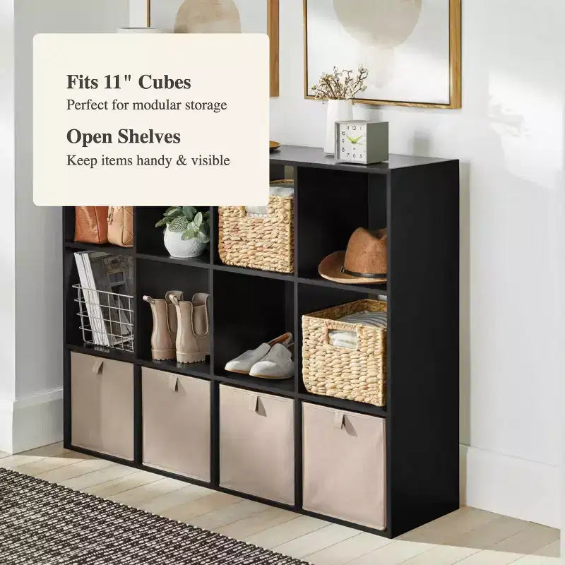 Libreria a 11 cubi nera - Brightroom