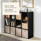 Libreria a 11 cubi nera - Brightroom