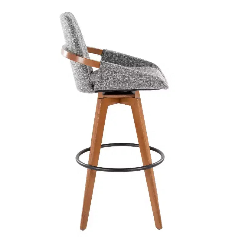 LumiSource Cosmo Barstool Walnut Noise Fabric