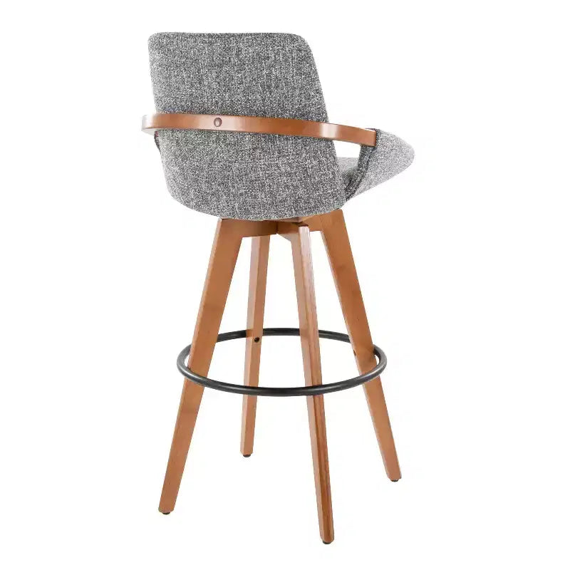 LumiSource Cosmo Barstool Walnut Noise Fabric