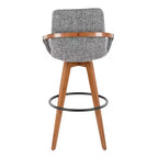 LumiSource Cosmo Barstool Walnut Noise Fabric