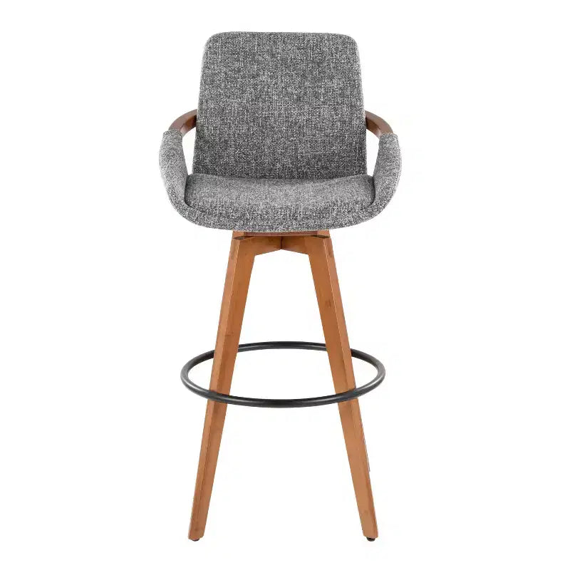 LumiSource Cosmo Barstool Walnut Noise Fabric