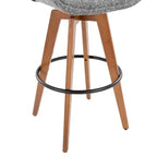 LumiSource Cosmo Barstool Walnut Noise Fabric