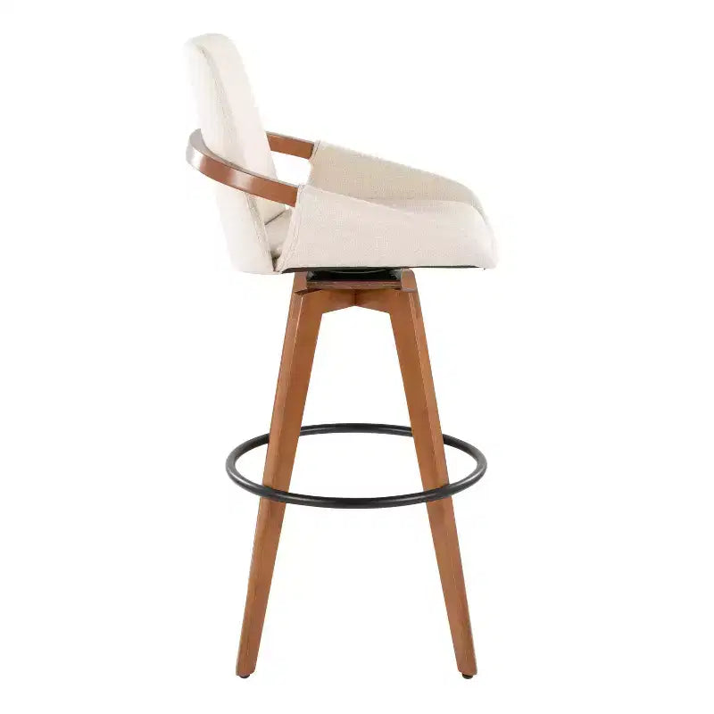 LumiSource Cosmo Barstool Walnut Noise Fabric