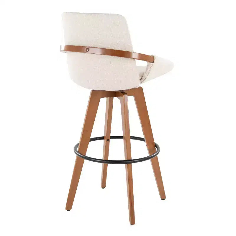 LumiSource Cosmo Barstool Walnut Noise Fabric