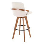 LumiSource Cosmo Barstool Walnut Noise Fabric