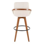 LumiSource Cosmo Barstool Walnut Noise Fabric