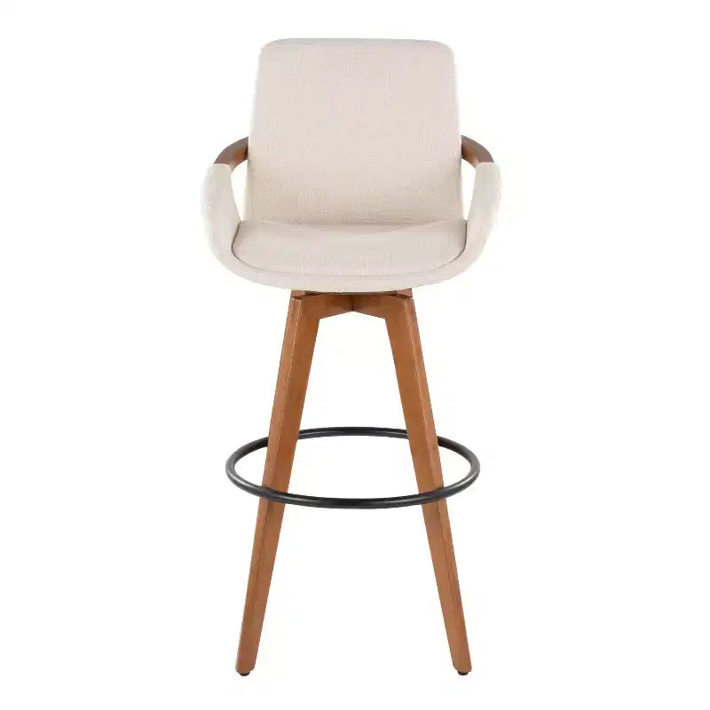 LumiSource Cosmo Barstool Walnut Noise Fabric