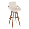 LumiSource Cosmo Barstool Walnut Noise Fabric