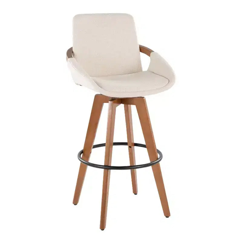 LumiSource Cosmo Barstool Walnut Noise Fabric