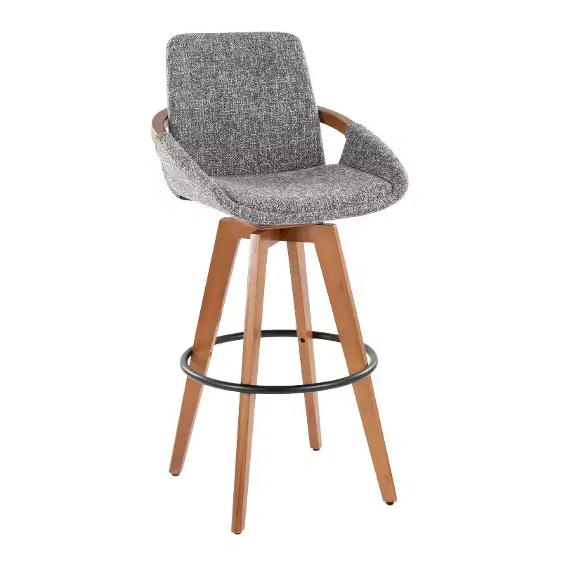 LumiSource Cosmo Barstool Walnut Noise Fabric