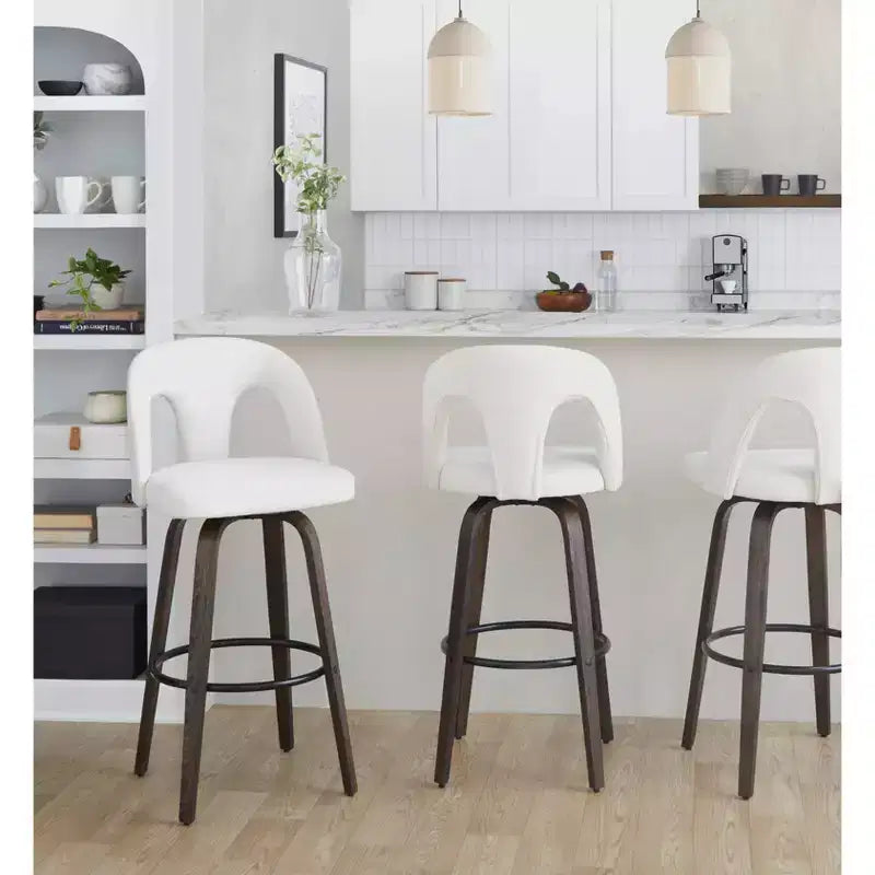 LumiSource Set di 2 Sgabelli da Bar Ava Tessuto Scuro