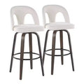 LumiSource Set of 2 Ava Barstools Dark Fabric