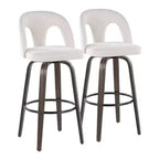 LumiSource Set of 2 Ava Barstools Dark Fabric