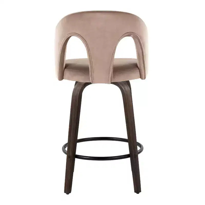 LumiSource Set of 2 Ava Counter Height Barstools Dark Velvet