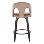 LumiSource Set of 2 Ava Counter Height Barstools Dark Velvet