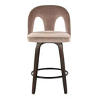 LumiSource Set of 2 Ava Counter Height Barstools Dark Velvet