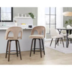 LumiSource Set of 2 Ava Counter Height Barstools Dark Velvet
