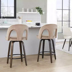 LumiSource Set of 2 Ava Counter Height Barstools Dark Velvet