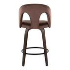 LumiSource Set of 2 Ava Counter Height Barstools Dark Velvet