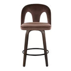 LumiSource Set of 2 Ava Counter Height Barstools Dark Velvet