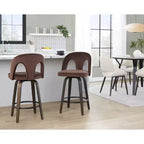 LumiSource Set of 2 Ava Counter Height Barstools Dark Velvet