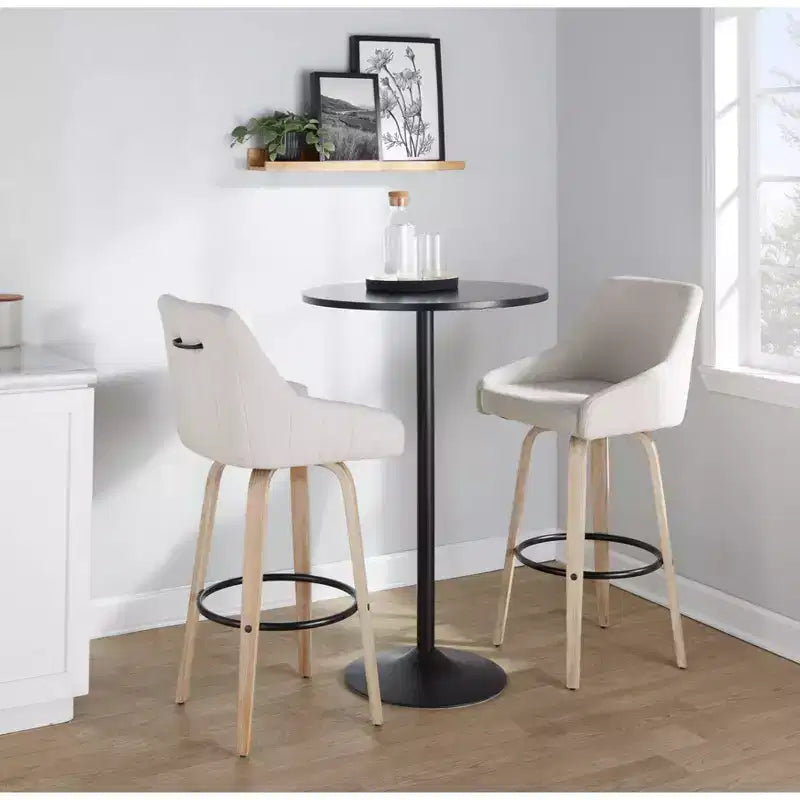 LumiSource Set di 2 Sgabelli Hannah in Tessuto