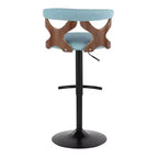 LumiSource Set of 2 Gardenia Adjustable Barstools Black Metal/Walnut Fabric
