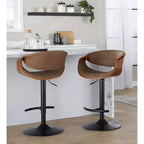 LumiSource Set of 2 Symphony Adjustable Barstools PU