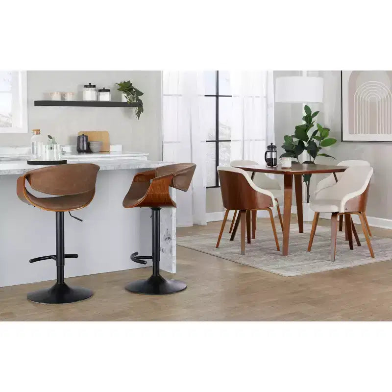 LumiSource Set of 2 Symphony Adjustable Barstools PU