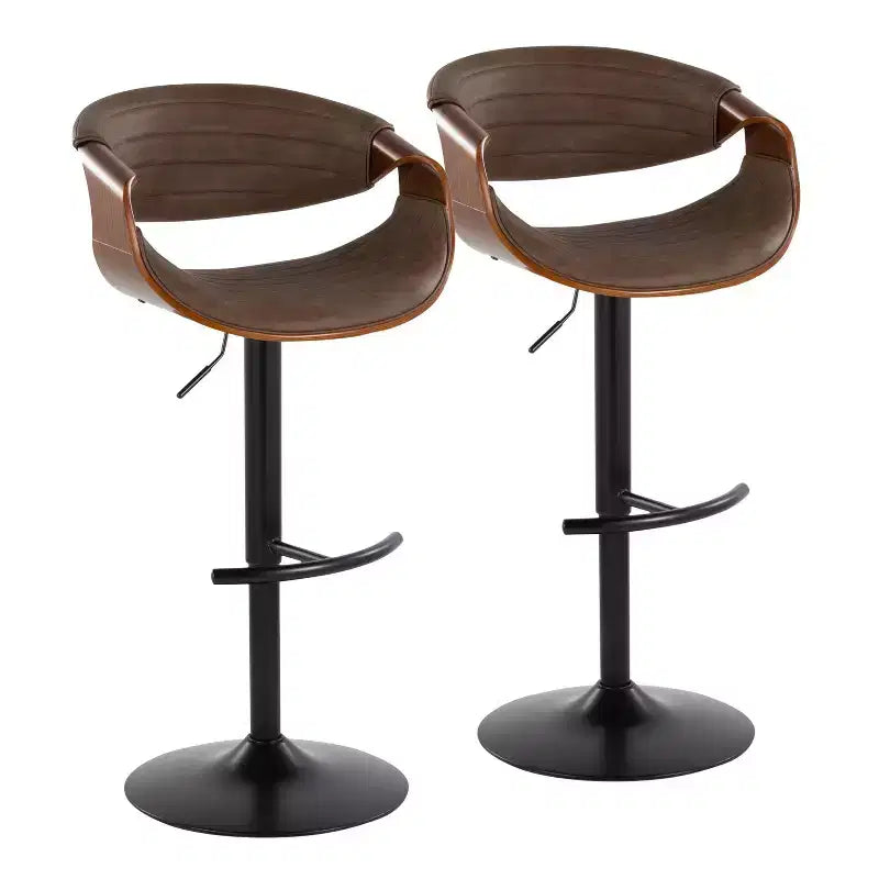 LumiSource Set of 2 Symphony Adjustable Barstools PU