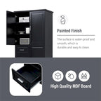 Tall and Wide Storage Cabinet with Doors for Bathroom,Three Drawers