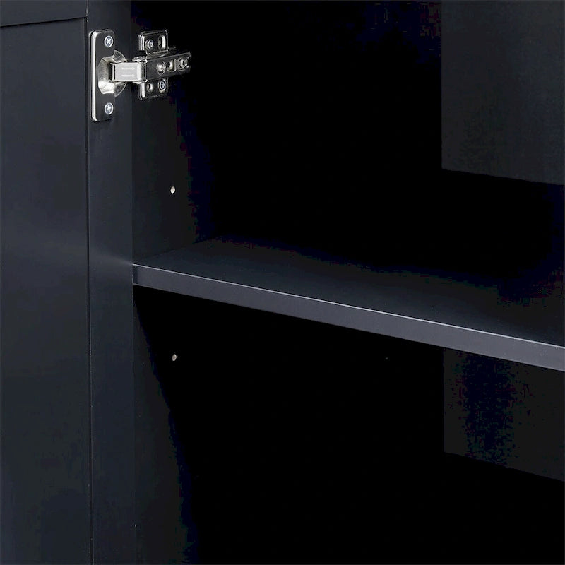 Tall and Wide Storage Cabinet with Doors for Bathroom,Three Drawers