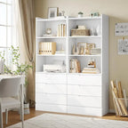 Kitchen Storage Cabinet Bookcase 3 Drawers Open Shelves - N/A