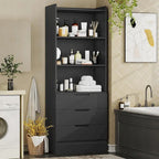 Kitchen Storage Cabinet Bookcase 3 Drawers Open Shelves - N/A