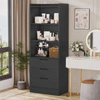Kitchen Storage Cabinet Bookcase 3 Drawers Open Shelves - N/A