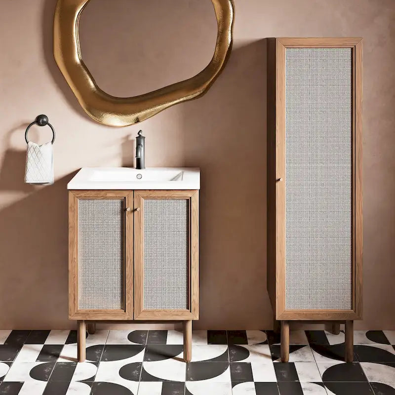 Classe 15 W x 60 H x 15 D Linen Cabinet in Oak